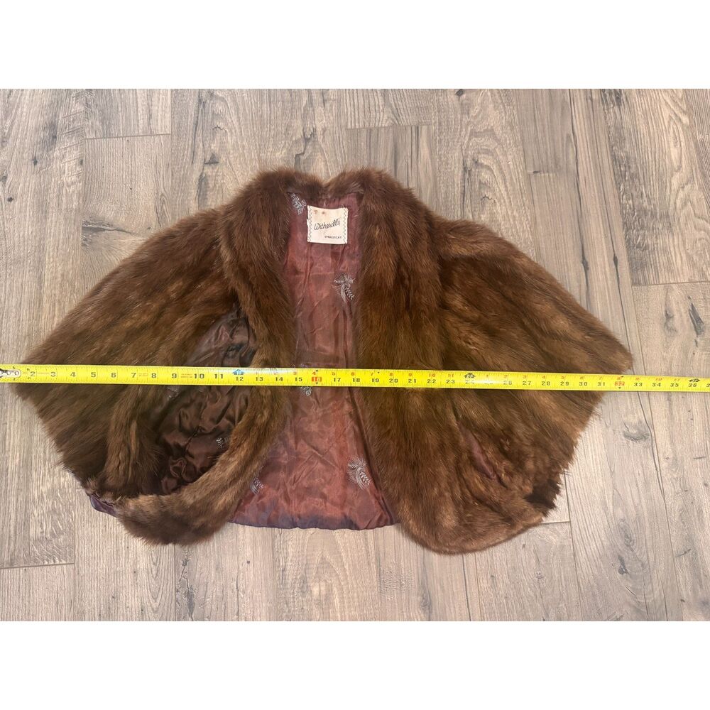 Vintage Witherill’s Genuine Mink Fur Cape Stole / Shoulder Wrap - Picture 5 of 8